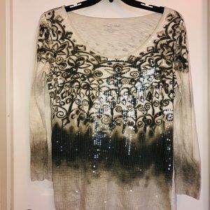 3/4 sleeved sequin top